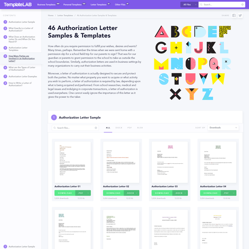 Admin design with the title 'Document content heavy'