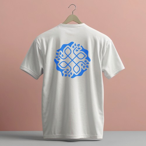 Blue t-shirt with the title 'yoga nature'