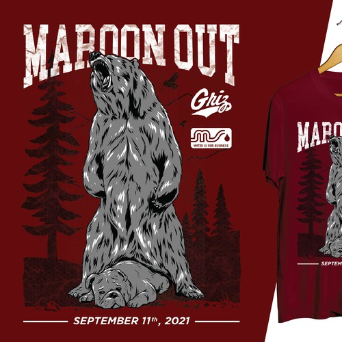 Badge t-shirt with the title 'Finalist Tshirt Design for Griz Tailgate 2021'