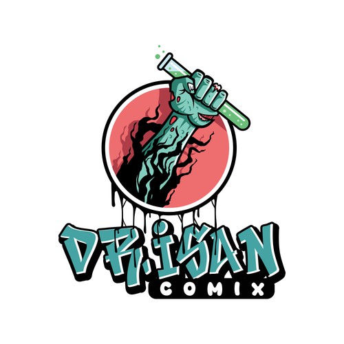 Zombie design with the title 'Evil Science logo'