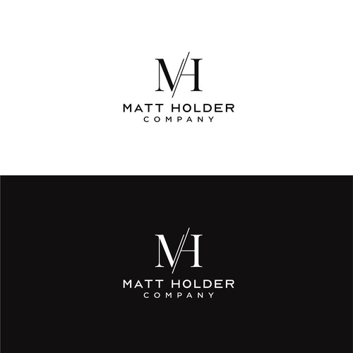 Letterform logo with the title 'Minimalist and Modern Logo for Matt Holder'