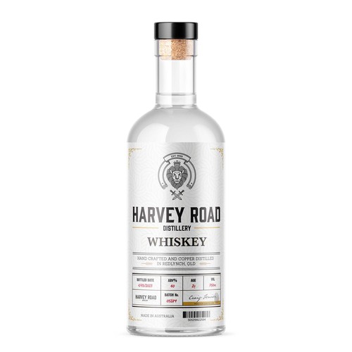 Small business design with the title 'Harvey Road Distillery'