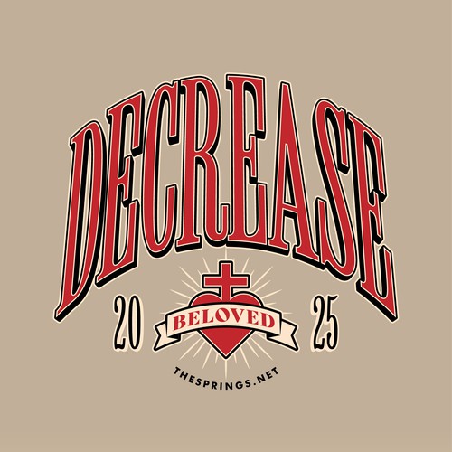 Heart t-shirt with the title 'DECREASE BELOVED 2025'