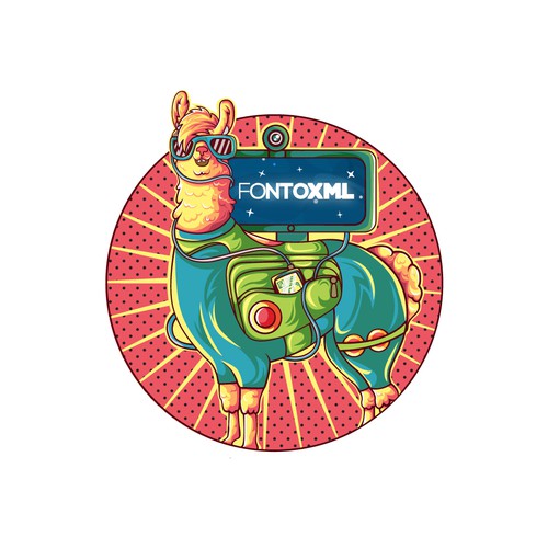 Funky design with the title 'Cool Llama'