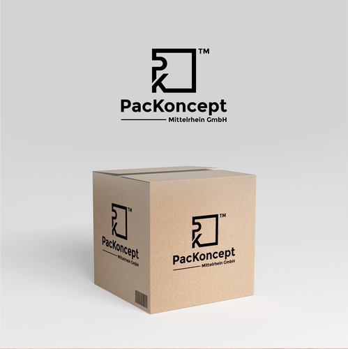 Cardboard design with the title 'PacKoncept Mittelrhein GmbH'
