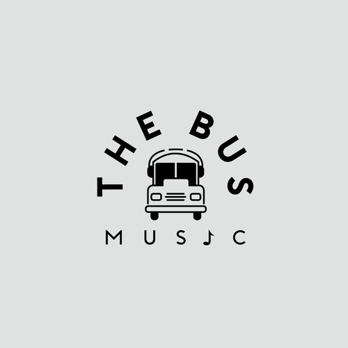 Music production logo with the title 'The Bus music'