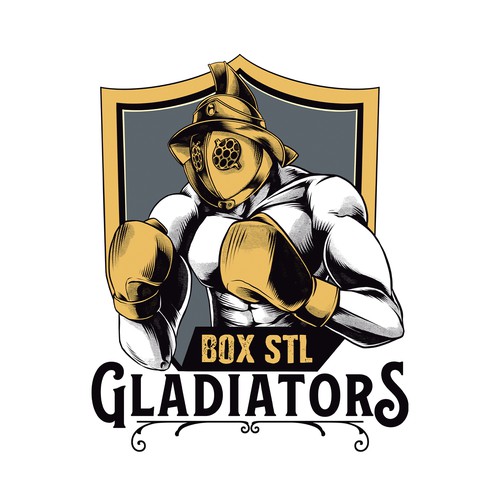 Gladiator design with the title 'Gladiator boxer'