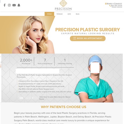 Precise design with the title 'Web Banner for Precision Plastic Surgery Company'
