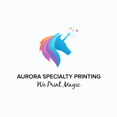 Discover logo with the title 'Aurora Specialty Printing'