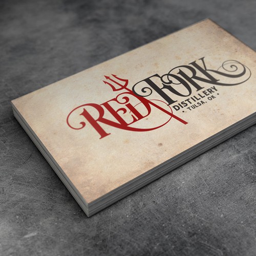 Winery logo with the title 'Red Fork distillery'