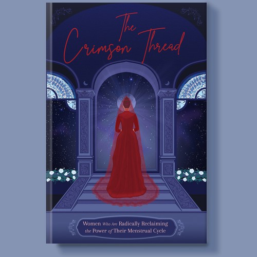 Luxury book cover with the title 'the crimson thread'
