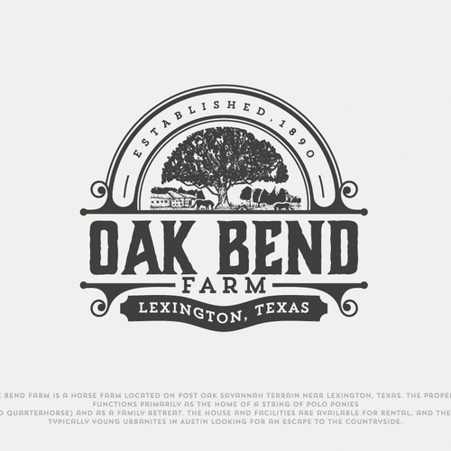 Oak leaf design with the title 'OAK Bend Farm logo design'