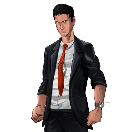 Suit design with the title 'Agent Comic Style'