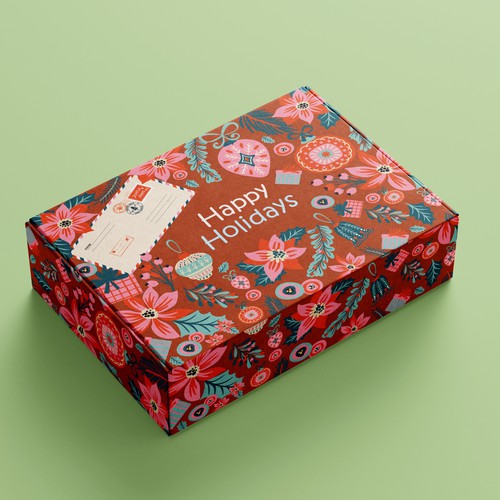 Gift packaging with the title 'Packaging design for holiday gift box.'