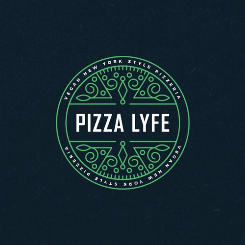 Vegan logo with the title 'Modern Hip Pizza Logo'