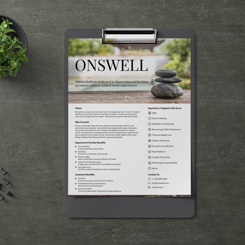 Business flyer design with the title 'one page flyer for travel platform'