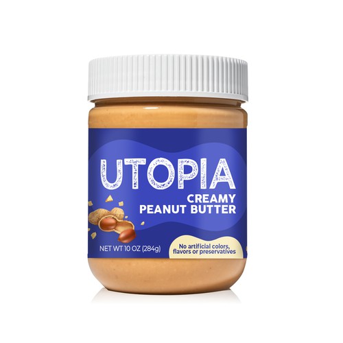 Peanut butter design with the title 'Packaging Design for Creamy Peanut Butter'