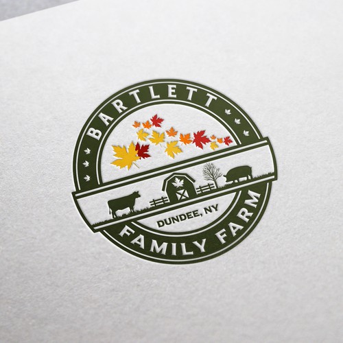 Maple design with the title ' Bartlett Family Farm Logo'