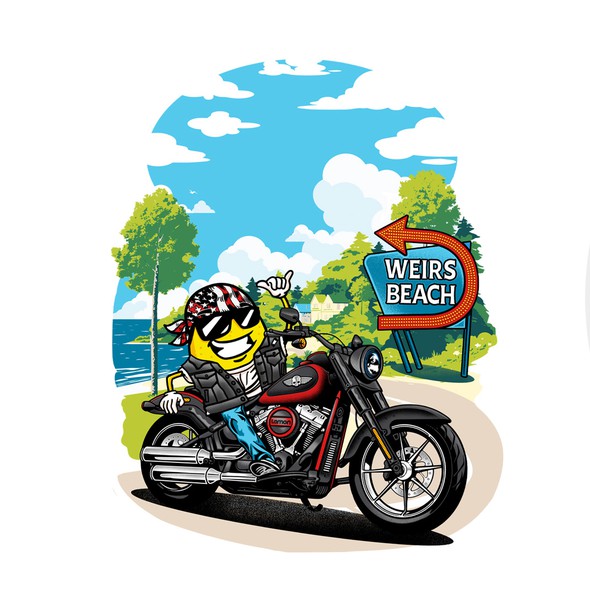 Adventure t-shirt with the title 'Lemon Guy with Harley Davidson'