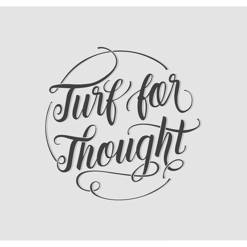 Cuisine design with the title 'turf for thought'