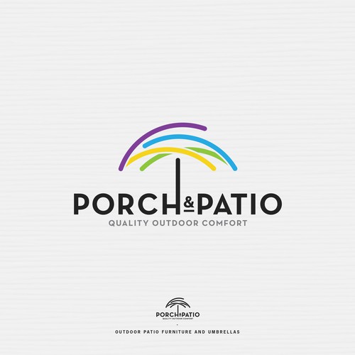 Umbrella logo with the title 'PORCH & PATIO'