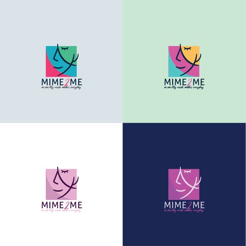 Pink brand with the title 'concept logo for mime2me life coach fot teenage girls.'