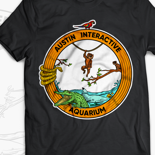 Aquarium design with the title 'Austin Interactive'