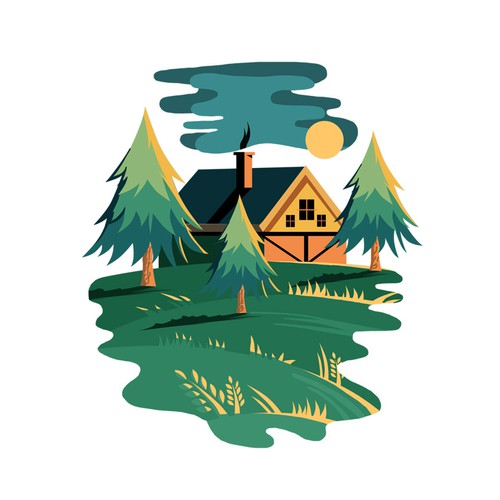 Pine tree design with the title 'Outdoor Dream'