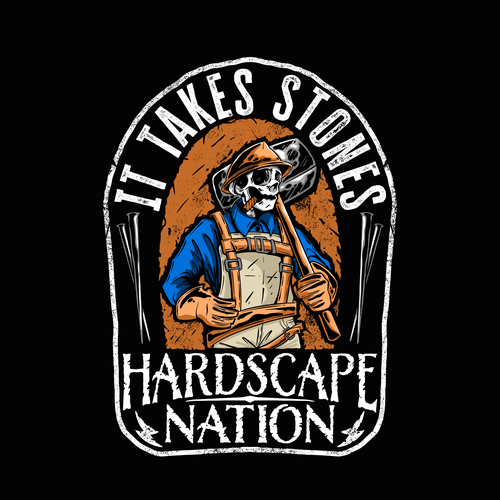 Construction t-shirt with the title 'Custome artwork for Hardscape Nation'