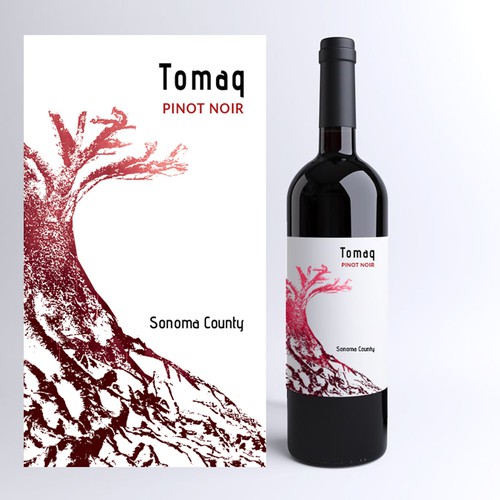 Red wine label with the title 'wine label'