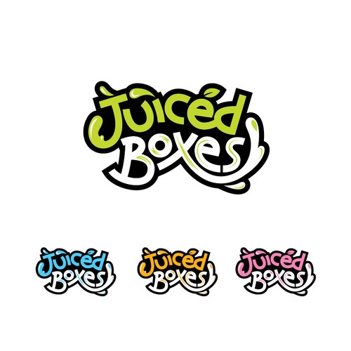Juice design with the title 'Juiced Boxes Wordmark Logo'