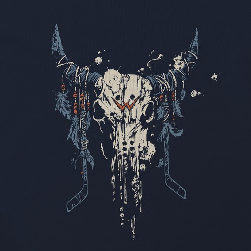 Grunge artwork with the title 'Hockey Team Fans T-shirt '