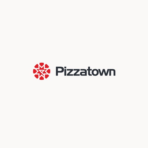Minimal design with the title 'Pizza Town Logo'