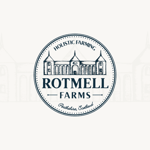 Pencil brand with the title 'Logo Design for Rotmell Farms'