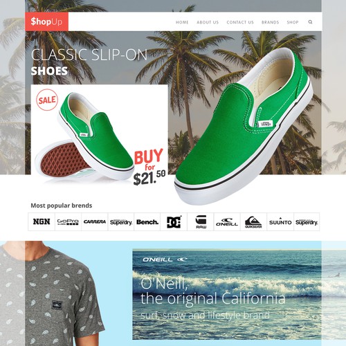 Concept website with the title 'ShopUp'