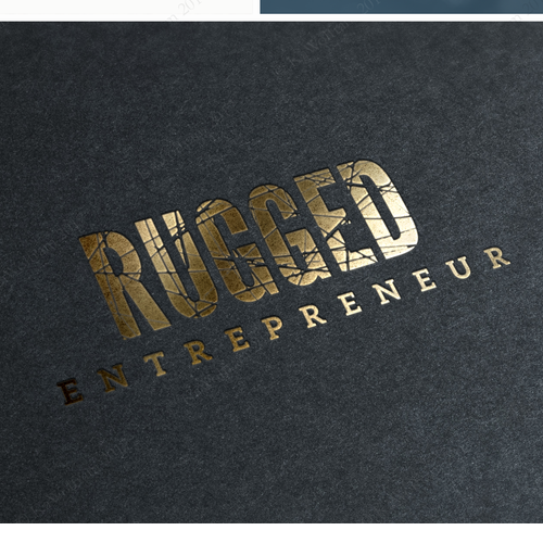 Distressed logo with the title 'logo adressing rugged businessmen and women'