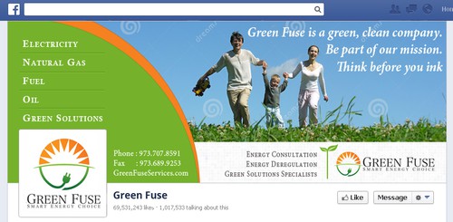 Green energy design with the title 'Fresh Facebook Cover Design For Energy Company'