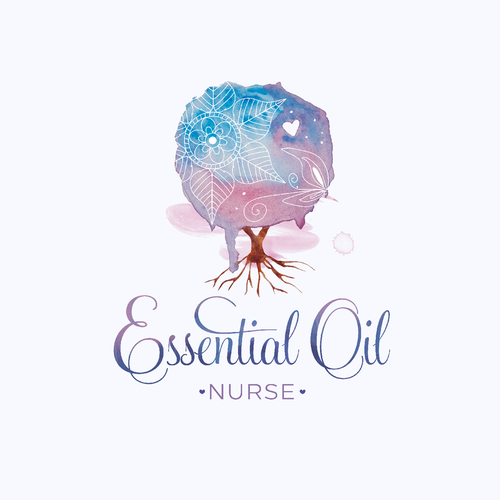 Natural logo with the title 'Essential Oil  Nurse <3'