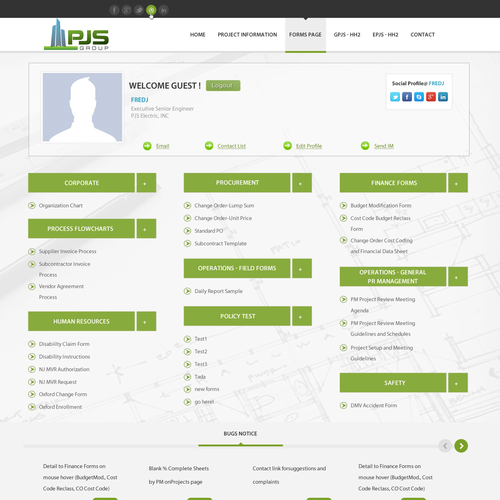 Bootstrap website with the title 'Help Reinvent our Corporate Culture'