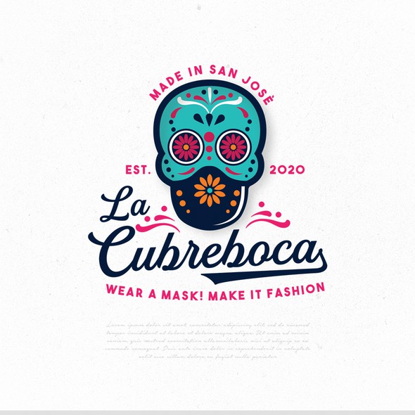 Face mask logo with the title 'La Cubreboca'