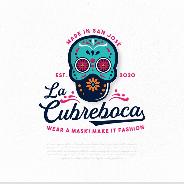 带有“La Cubreboca”标题的口罩标志