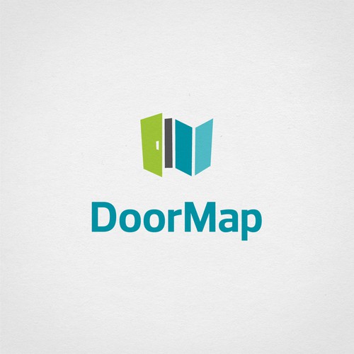 Door design with the title 'Interesting logo concept for real estate technology start-up'