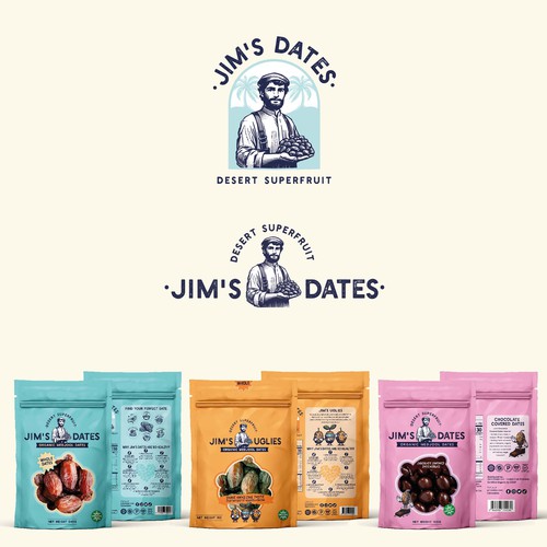 Food design with the title 'Jim's Dates'