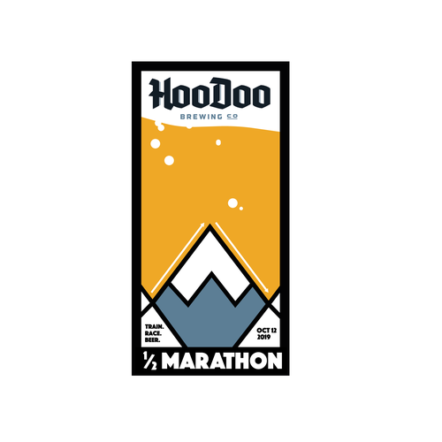 Marathon logo with the title 'logo for the hoodoo half marathon'
