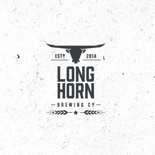 酿酒公司标志，标题为“LongHorn Brewing Co .的标志设计”