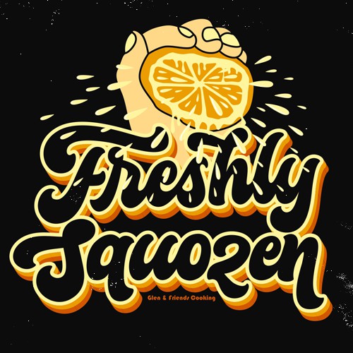 Typographic design with the title 'Freshly Squozen'