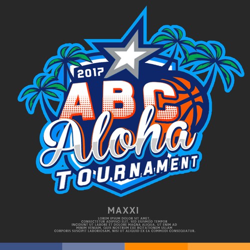 Basketball t-shirt with the title 'ABC ALOHA TOURNAMENT'