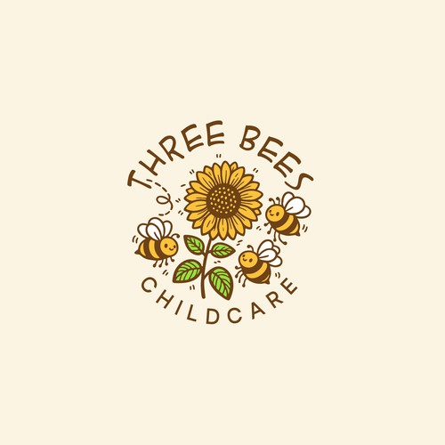 Sunflower design with the title 'Fun childcare center'