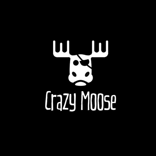 Moose logo with the title 'Crazy Moose - Fun design '
