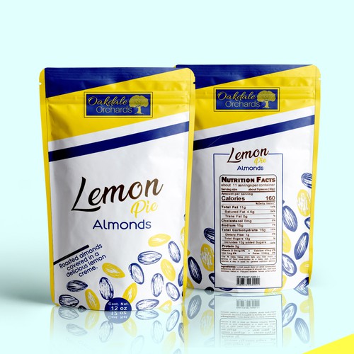 Love packaging with the title 'Lemon Pie Almonds '